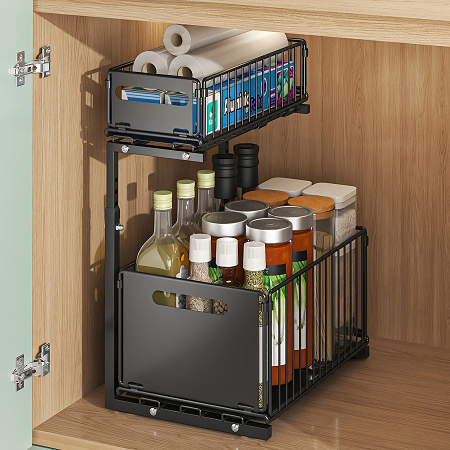 Pull-out Under-Cabinet Organizer 2 Levels | Luvikno
