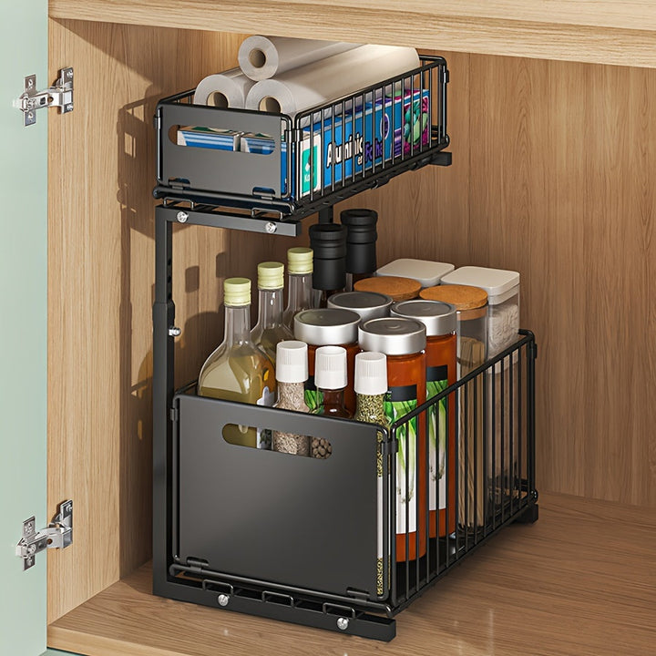 Pull-out Under-Cabinet Organizer 2 Levels | Luvikno