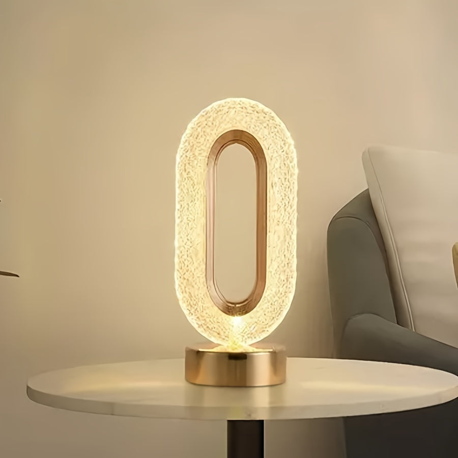 LuxeGlow – Elegant Oval Crystal Table Lamp Luvikno