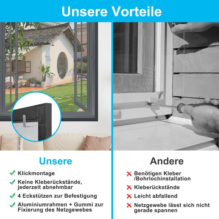 Fluenettvindu insektbeskyttelse antrasitt | Luvikno