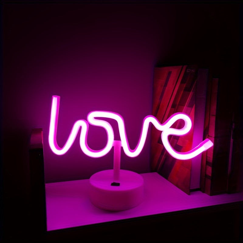 NeonLove Lampe – Belyst Neon Bordlampe for Fester Luvikno