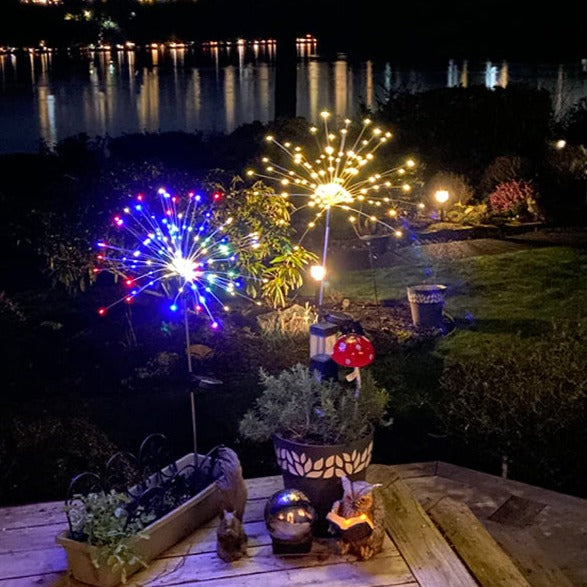 4 Deler Solfyrverkeri Hage Lanterner - Værbestandig LED Dekorativ Belysning, Solenergi for Hage og Patio | Luvikno