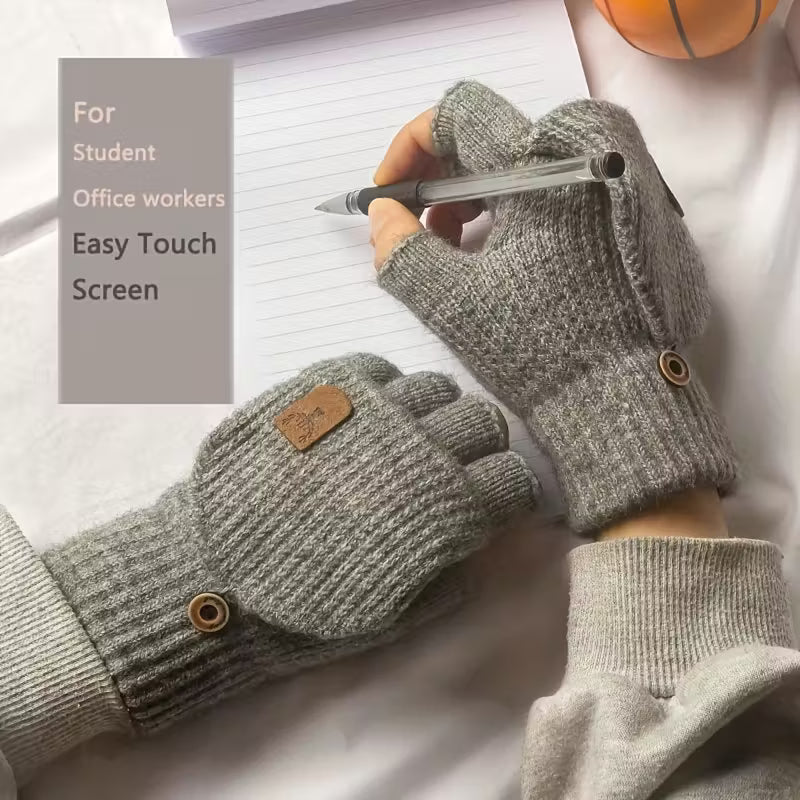 Luvikno | Menns WinterPro Fingerless Hansker – Tykk, Varm og Behagelig
