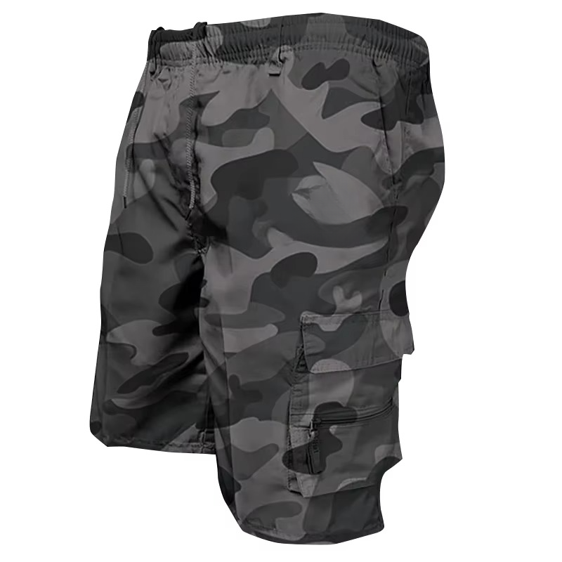 Herre's Løse Passform Cargo Shorts med Mange Lommer - Casual Sommer Utendørs Arbeidsshortser i Stor størrelse Luvikno
