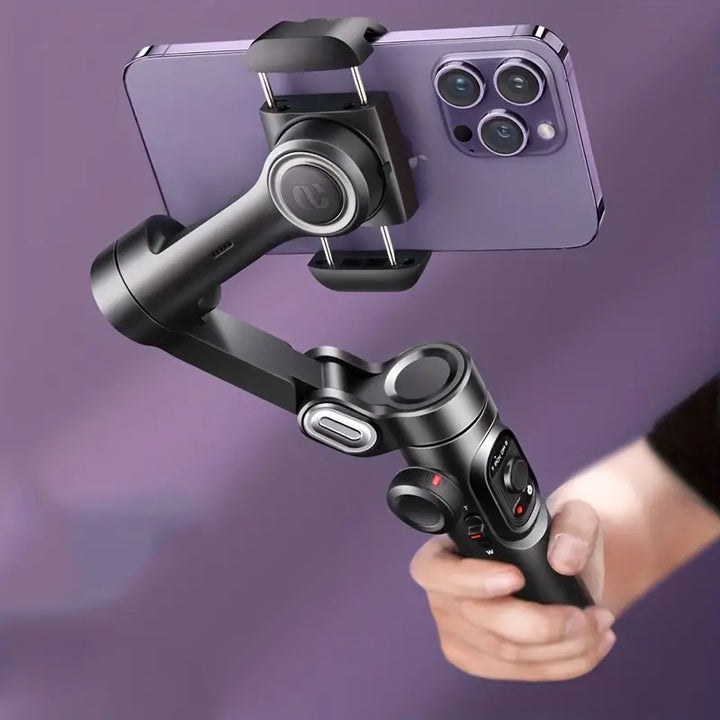 Luvikno | SmartPro Håndholdt Gimbal Stabilizer - Sammenleggbar Smartphone Video Vlog PTZ Stabilizer for iPhone, Android og Samsung