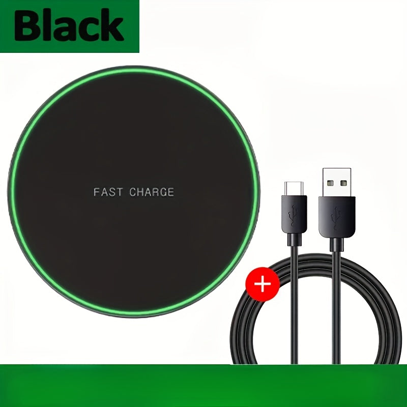 Luvikno | Rask Trådløs Lader – 15W Induksjonsladestasjon for iPhone og Android-enheter, Stilrent Design, Kabel-Fri Bekvemmelighet