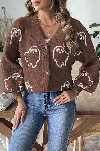 Luvik | Rento hauska sarjakuvajacquard-takki