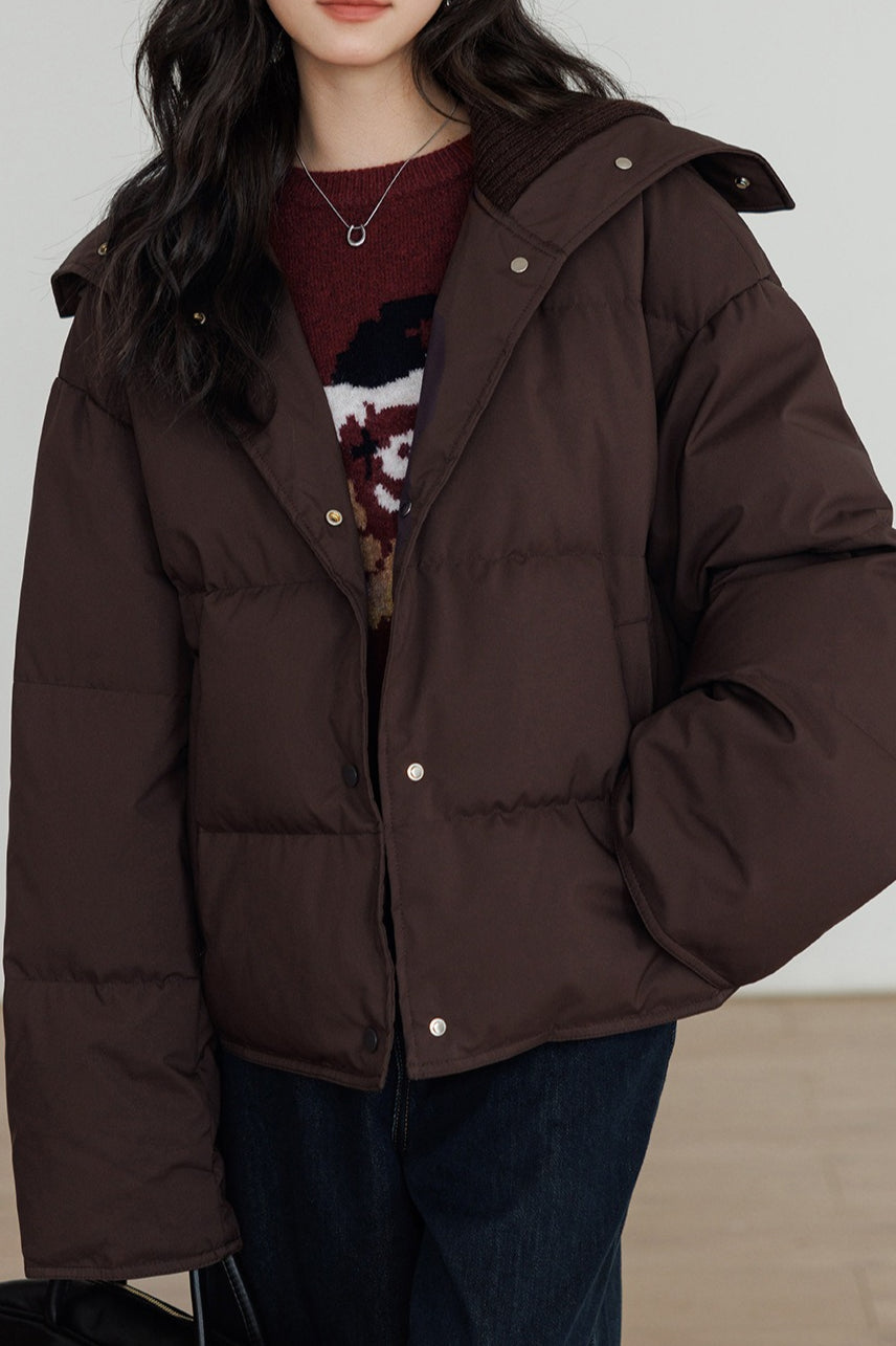 Luvik | Kauluspusero Valkoinen Ankan Untuvaparka