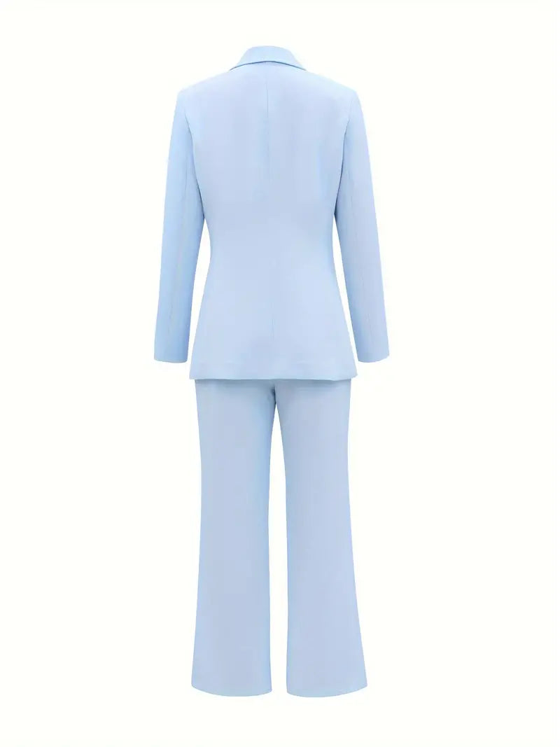 Luvik | Eleganz Käänteellinen kaulus Bleiseri & Korkea vyötärö Housut