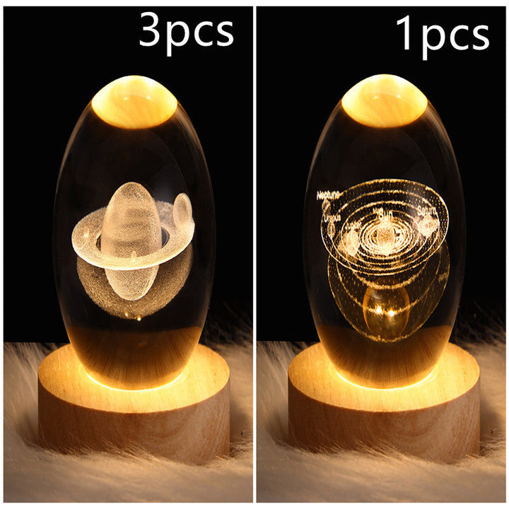 3D Galaxy Crystal Ball LED Nattlys | Luvikno