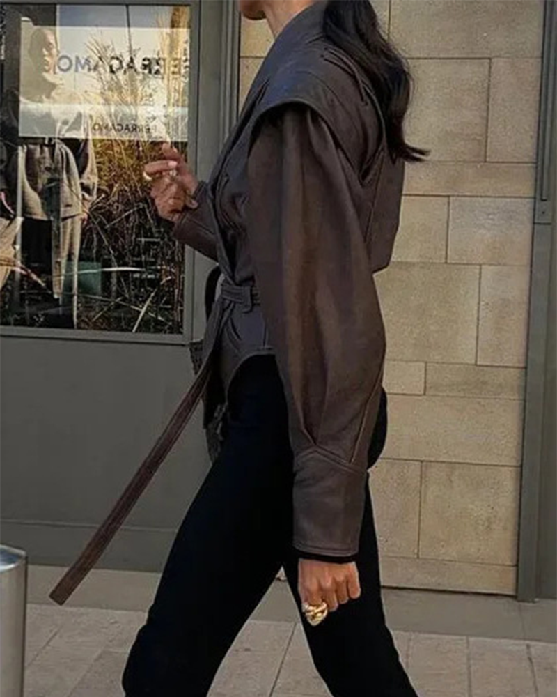 Luvik | Nahkatakki pitkillä hihoilla