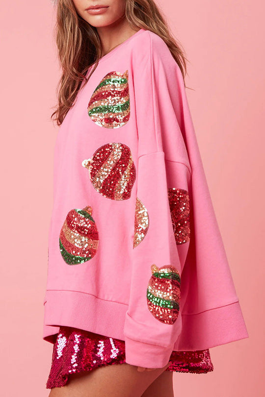 Luvik | Joulupallo Paljetit Rentoa Pitkähihaista Paitaa