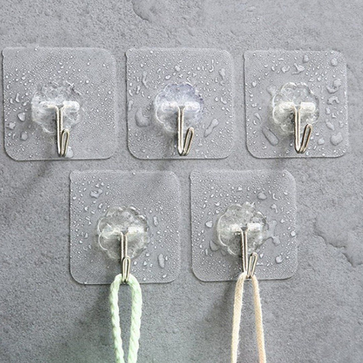 5Pcs/pakk Transparent Sterk Selvklebende Vanntett Vegghook | Luvikno