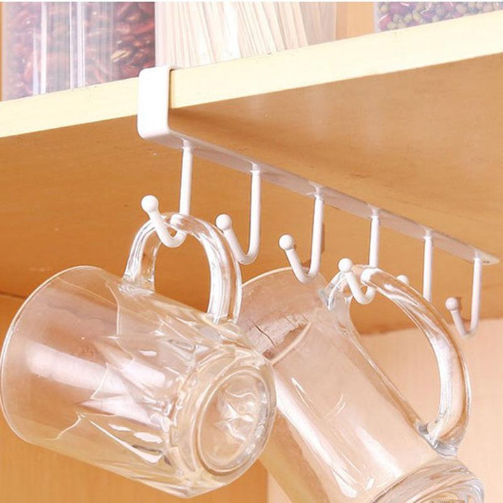 6 Kroker Hengekopp Holder Ramp Plassbesparende for Kopp Organizer | Luvikno