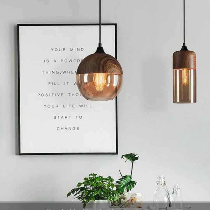 Stilig Skandinavisk Tre Taklampe - NordLuna | Luvikno