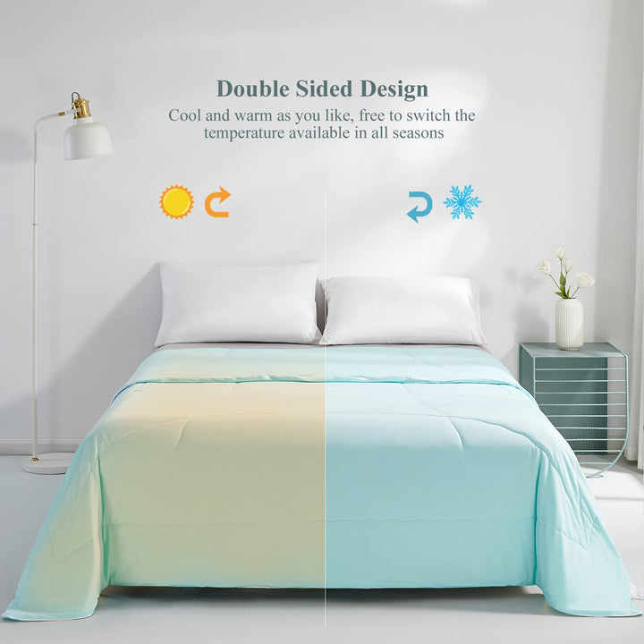 Ultra Soft Cloudy 3D Cooling Comforter Extreme Q Max 0.5-Lake Blue | Luvikno