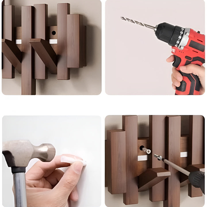 Stilig tre garderobe – FleksiLuviknoe magnetiske kroker for mer organisering | Ideell for soverom | Luvikno