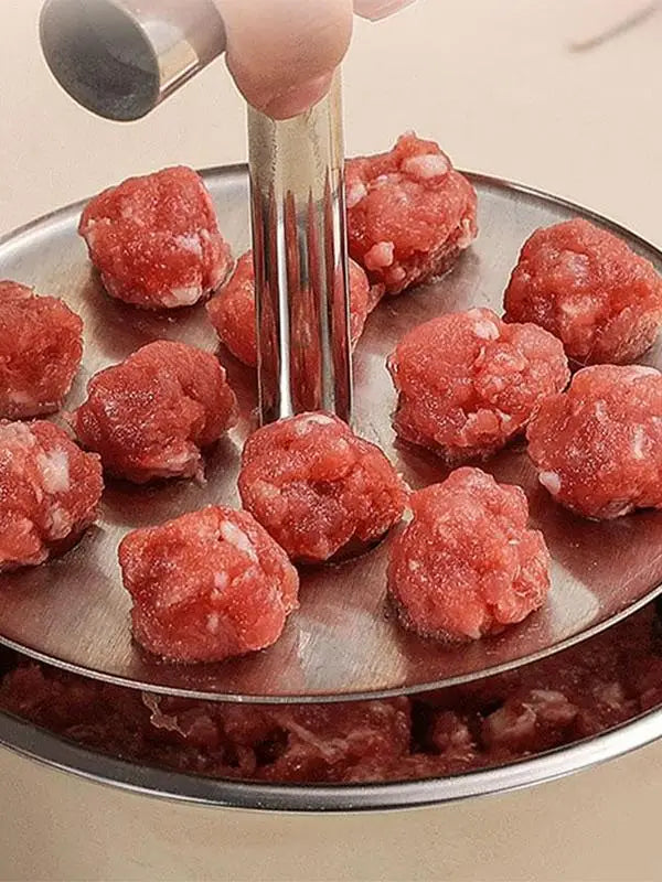 6/12 Hull Rustfritt Stål Håndpresset Kjøttbolleformesmaker | Luvikno