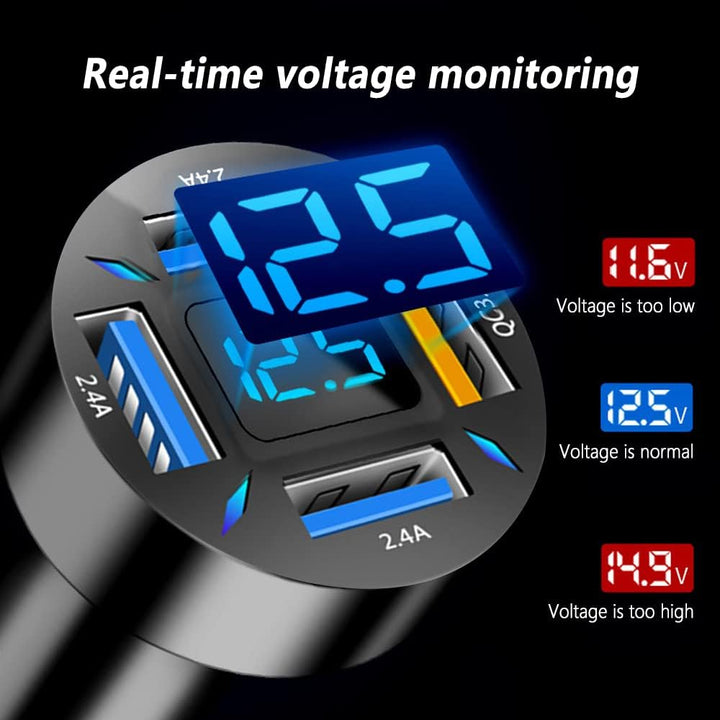 Luvikno | Bil Lader 66W Super Rask Lading med USB PD & QC 3.0 – Universell for 12-24V Sigarett Tenner