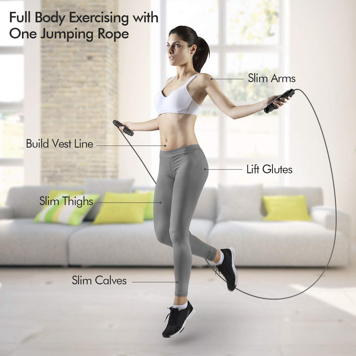 FlexiJump - Justerbar Tangle-Free Hoppetau for Fitness Luvikno