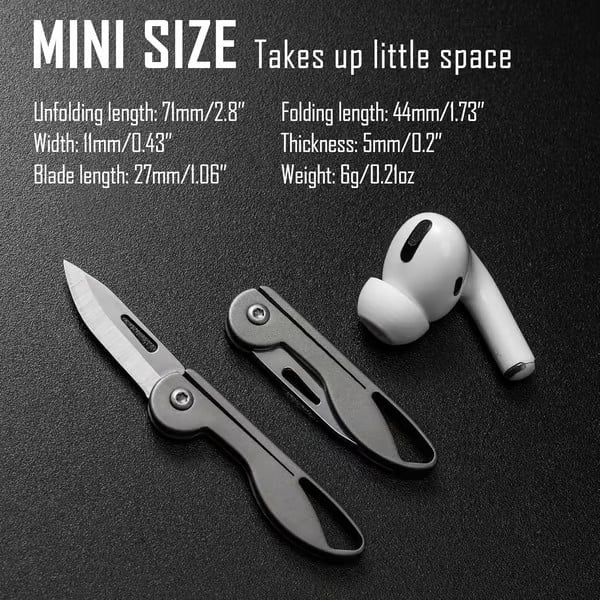 Mini Titanlegert Folding Lommekniv Luvikno