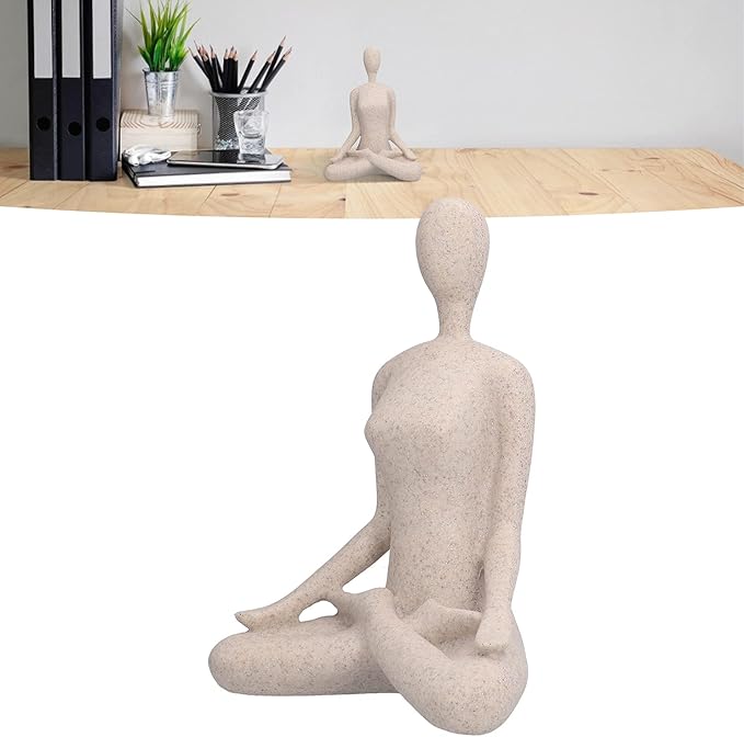 Luvikno | ZenJoy Kvinnelig i Yoga Statue – Moderne Innendørs Dekorasjon Laget av Harpiks