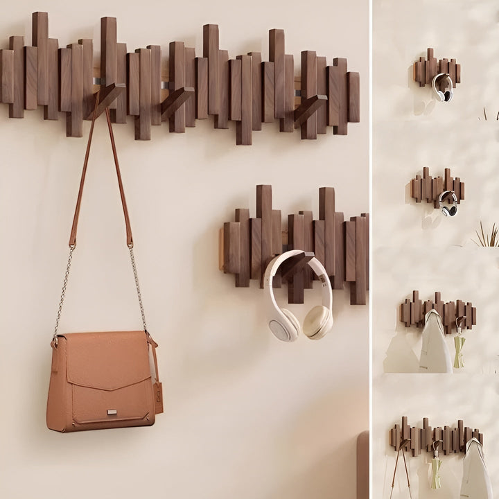 Stilig tre garderobe – FleksiLuviknoe magnetiske kroker for mer organisering | Ideell for soverom | Luvikno