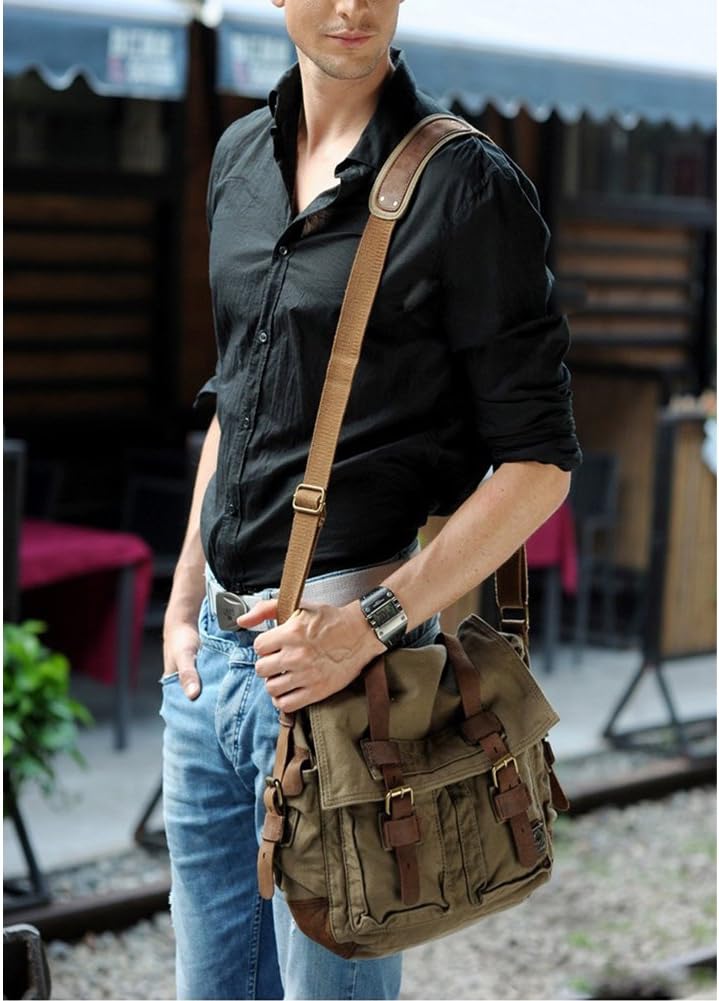RetroCarry Bag – Vintage Canvas Skulderveske for Laptoper Luvikno