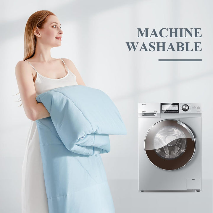 Ultra Soft Cloudy 3D Cooling Comforter  Extreme Q Max 0.5-Blå & Grå | Luvikno