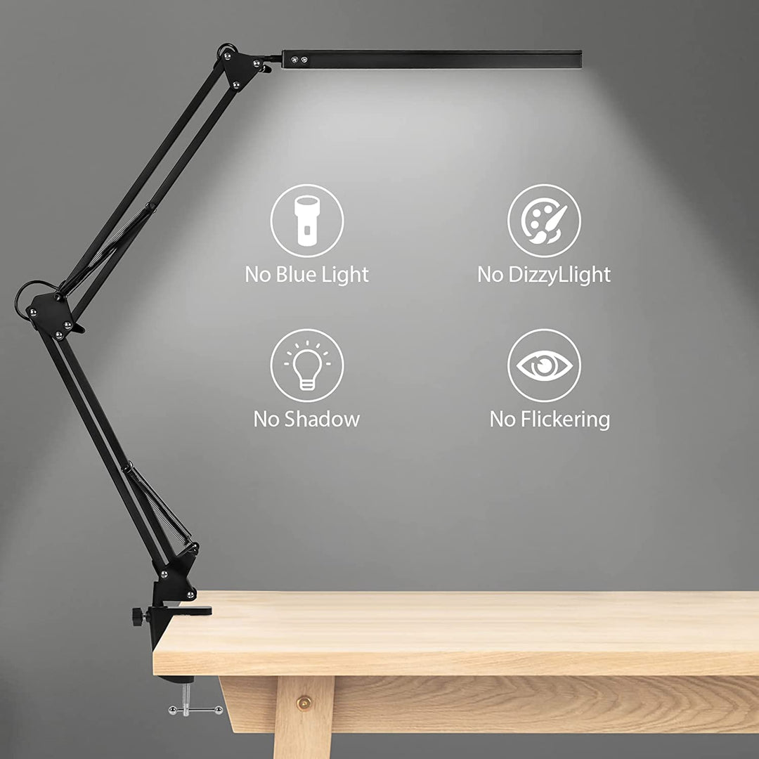 LED Skrivebordslampe Klemme Lys Dimmbar 10W | Luvikno