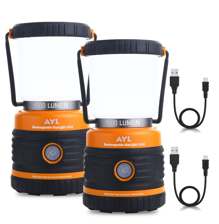 Luvikno | Ayl LED Campinglampe 1800Lm, Oppladbar, 4 Lysmoduser, Vanntett, 4400Mah Power Bank -