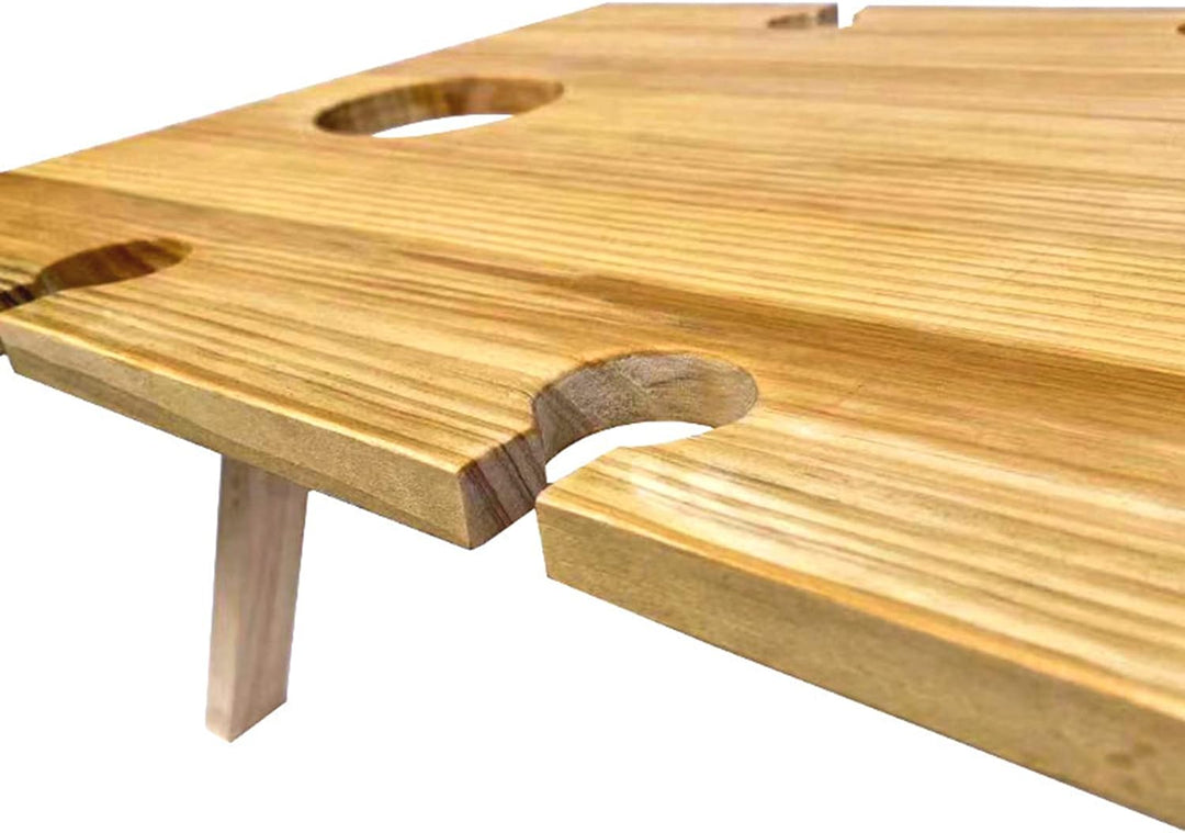 Luvikno | Bærbar Vintabell Vinlora FoldWood | Sammenleggbar & Mobil | Laget av Tre | Med Flaske- og Glassholder | For Piknik, Hage & Camping