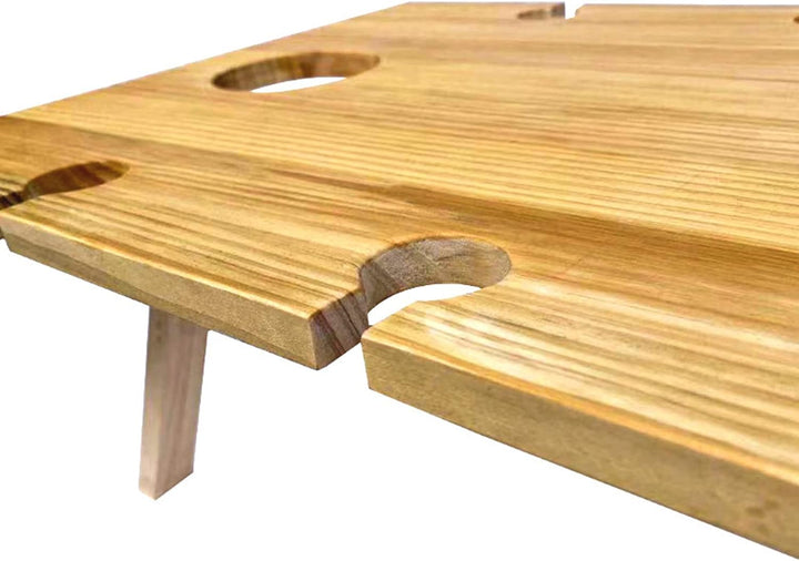 Luvikno | Bærbar Vintabell Vinlora FoldWood | Sammenleggbar & Mobil | Laget av Tre | Med Flaske- og Glassholder | For Piknik, Hage & Camping