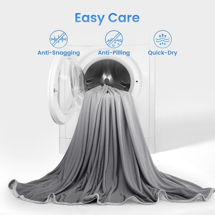 Q-Max > 0.5 Gradient Gray Cooling Blanket – Dobbelt-Sidig, Pustende & Maskinvaskbar | Luvikno
