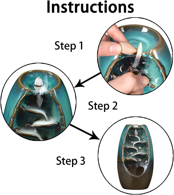 Mountain Incense Holder + GRATIS 7 Autentiske Kegler av Naturlige Dufter Luvikno