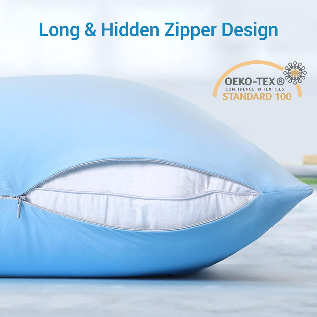 2-Pack Premium Silky Super Cooling Blue Pillowcases – Extreme Q-Max 0.5 | Luvikno