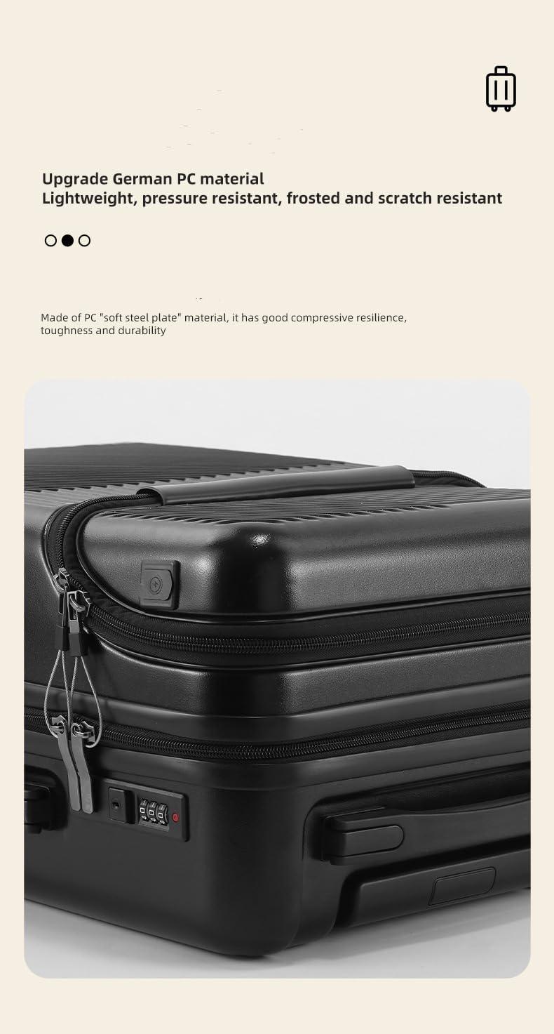 Hard Shell Carry-On med koppholder, USB-port og TSA-lås | Luvikno