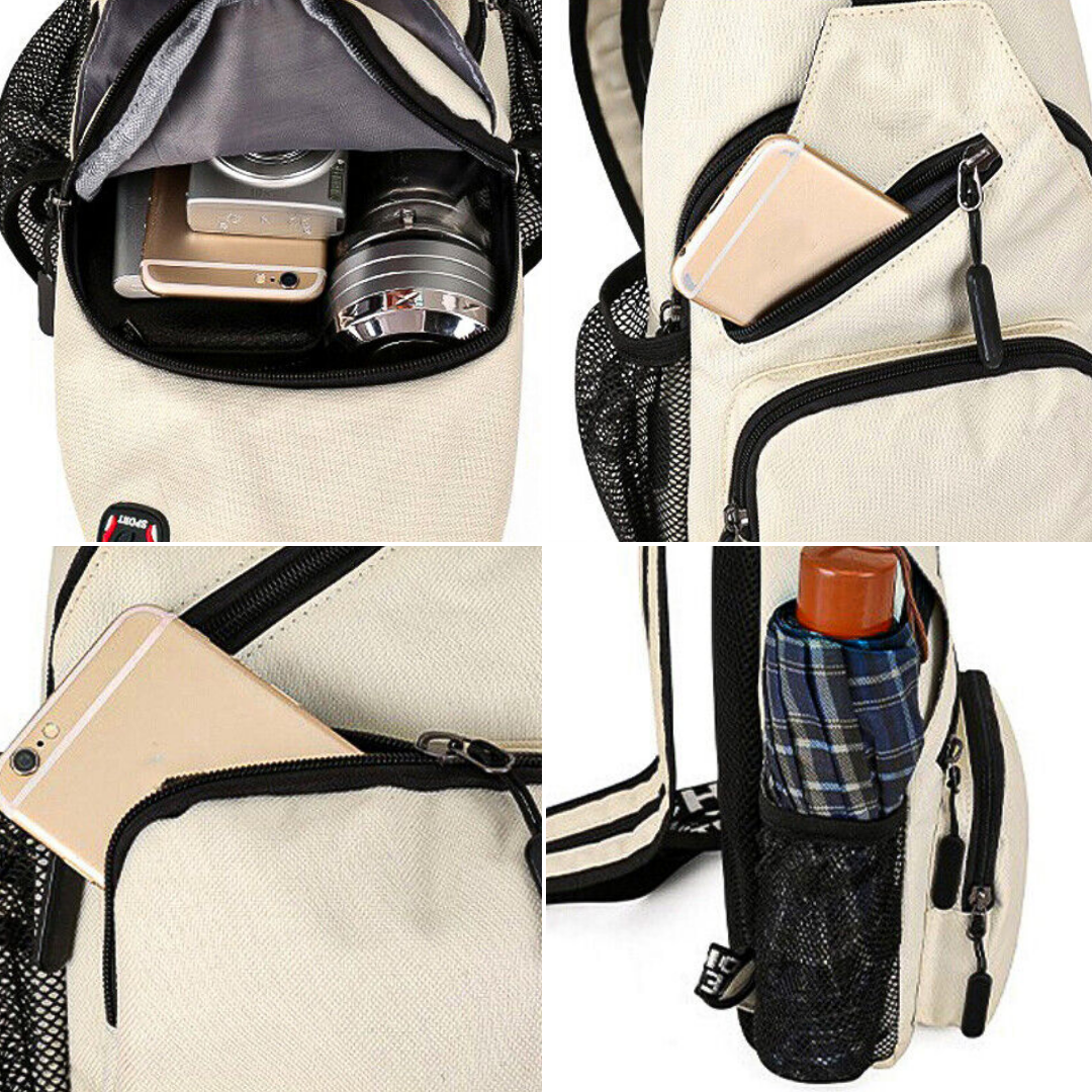 Luvikno | Damers Crossbody Bag - Lerrets utendørs skulderveske med flere bærealternativer