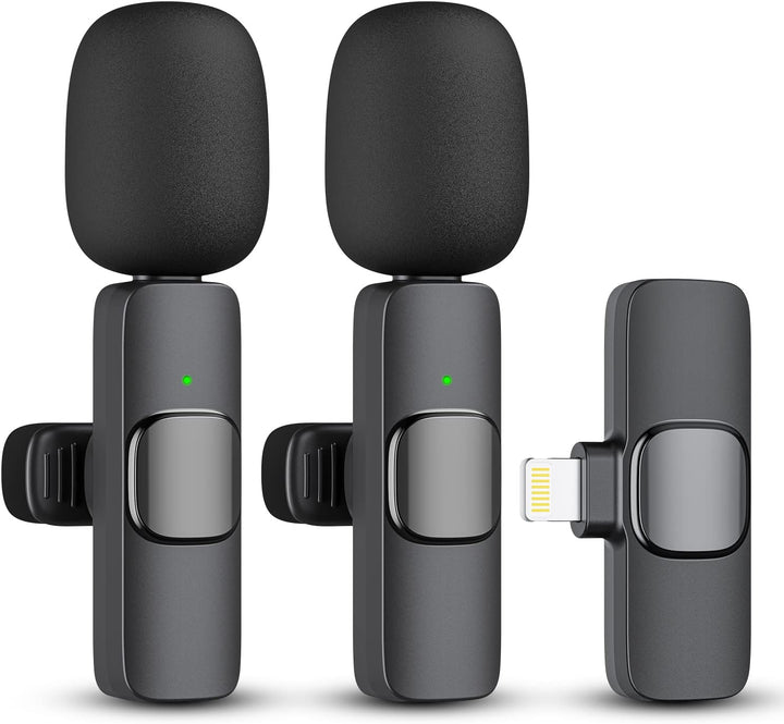 2-Pack trådløs mikrofon for iPhone iPad Luvikno