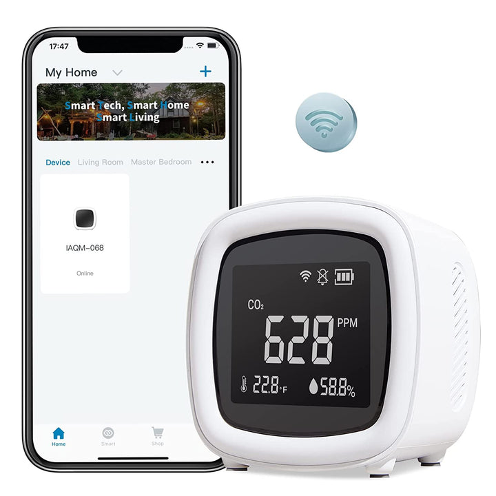 INKBIRD WiFi 3-i-1 Innendørs CO2 Detektor IAQM-068W | Luvikno