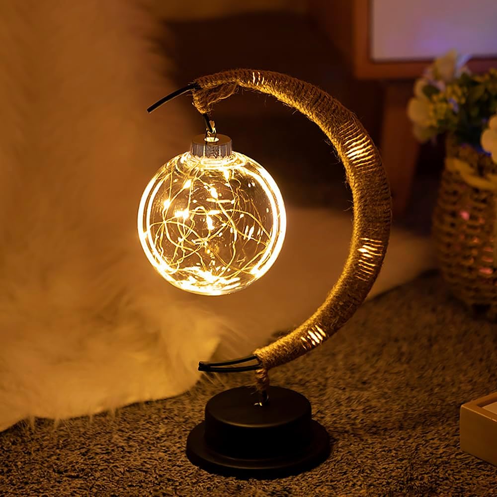 Bordlampe LED Måneskinn for Soverom Luvikno