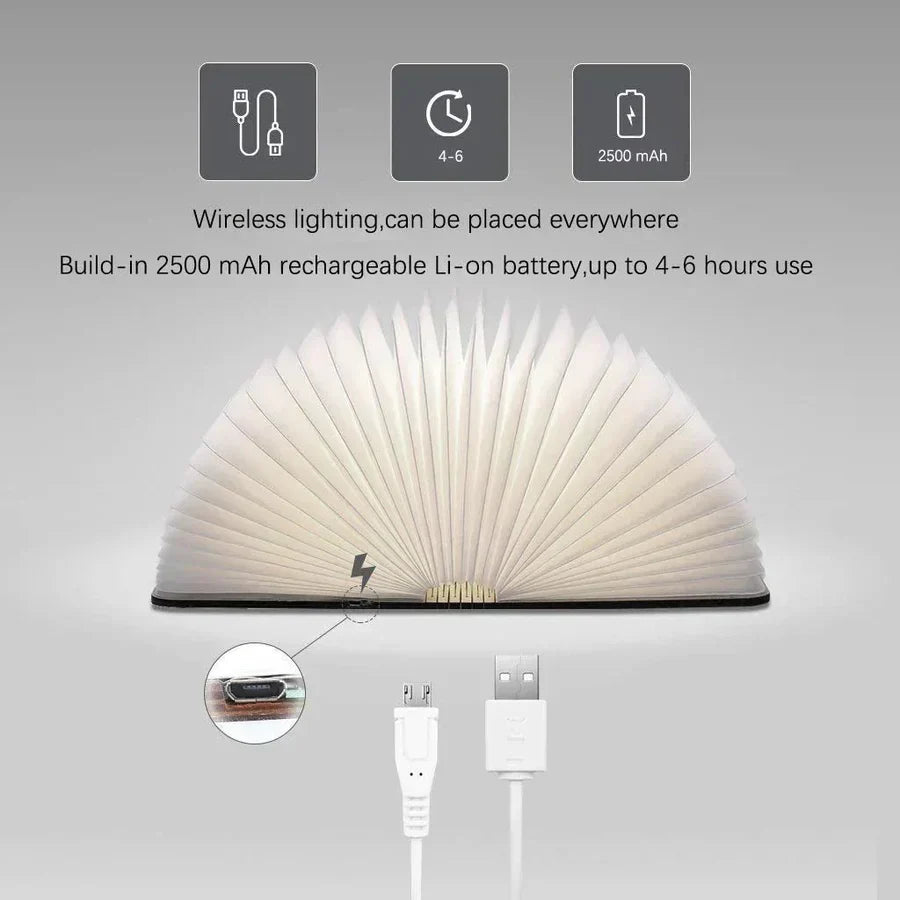 Foldbar Boklampe med Varm LED Belysning - StoryGlow | Luvikno