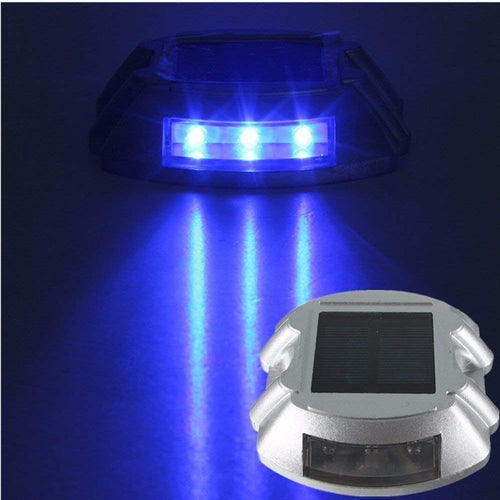 Luvikno | Sunwind Blue Solcelle LED Lys - 4 Pakke Solcelle Terrasse Lys Blå Markeringslys Utendørs For Hage, Innkjørsel, Gangvei, Patio