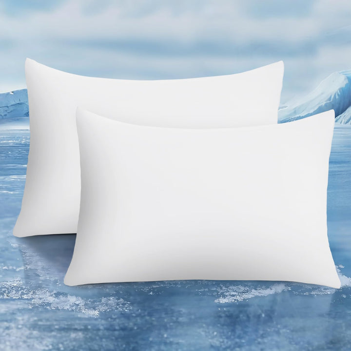 2-pack premium silke super kjøling hvite putevårder – ekstrem Q-Max 0.5 | Luvikno