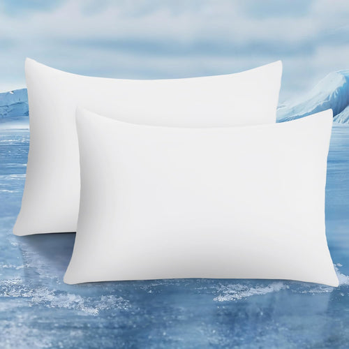 2-pack premium silke super kjøling hvite putevårder – ekstrem Q-Max 0.5 | Luvikno