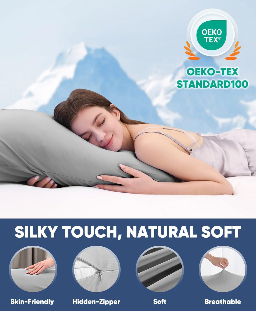 2-Pack Premium Silky Super Cooling Mørkegrå Putetrekk – Extreme Q-Max 0.5 | Luvikno