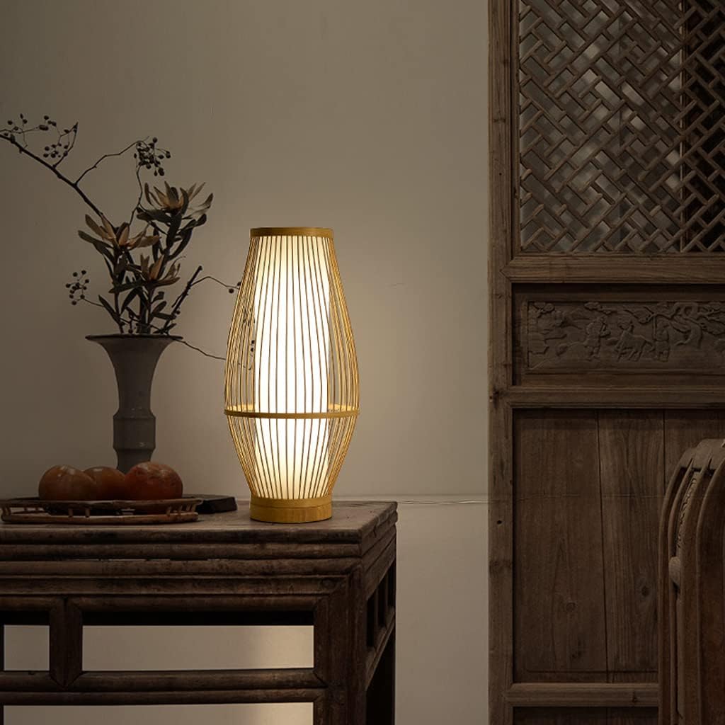 Zen-Inspirert Bambus Bordlampe for Soverom og Stue Luvikno