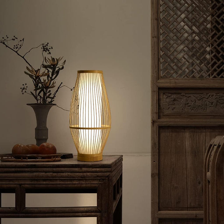 Zen-Inspirert Bambus Bordlampe for Soverom og Stue Luvikno