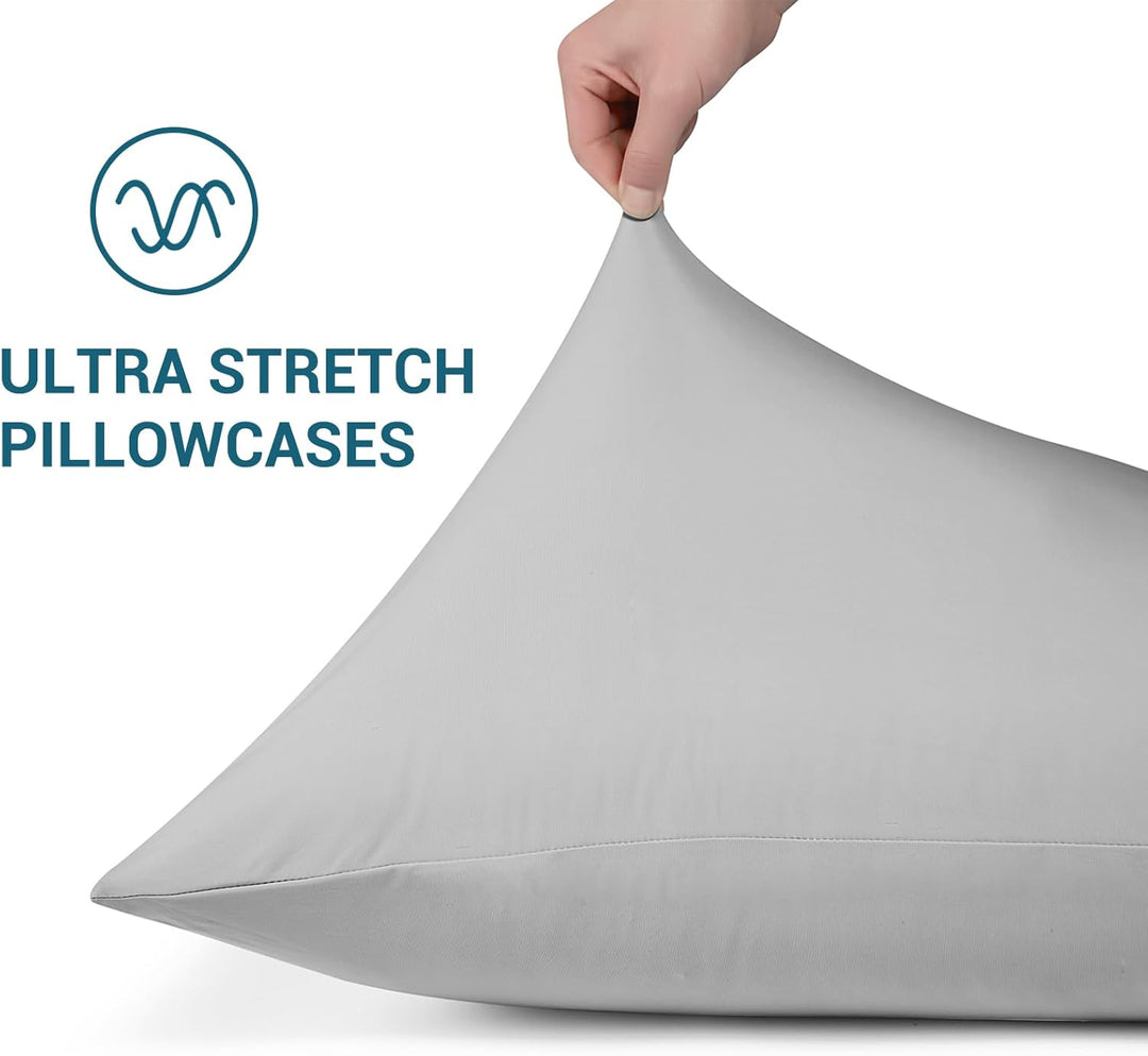 2-Pack Kjølepillowcases – Q-Max >0.5 , Anti-Statisk, Skult Glidelås,, Farge Grå | Luvikno