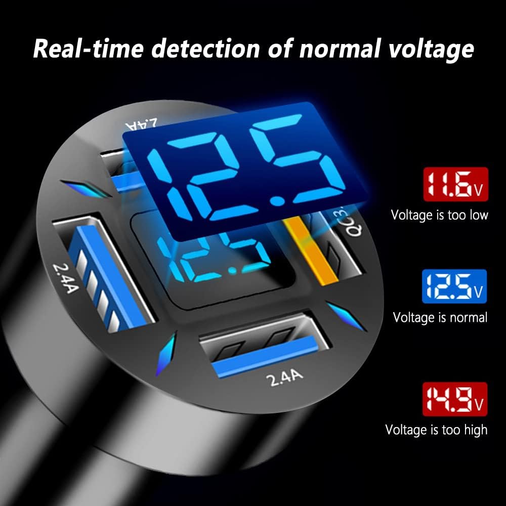 Luvikno | Bil Lader 66W Super Rask Lading med USB PD & QC 3.0 – Universell for 12-24V Sigarett Tenner